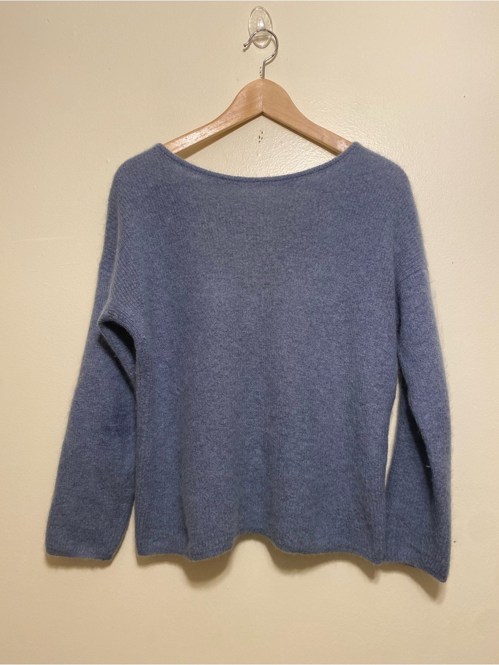 Sezane Soft Boatneck Heather Blue Women's Sweater. Size S